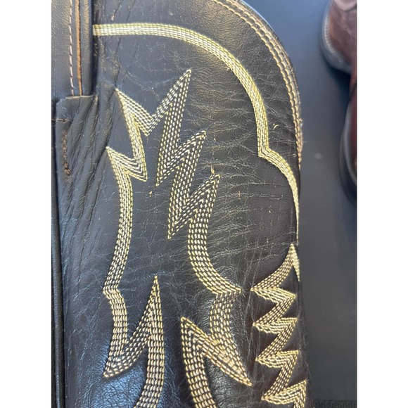 Vintage Tony Lama Men's Black Label Ostrich Leg Cowboy Boots Size 8 D - Picture 3 of 10